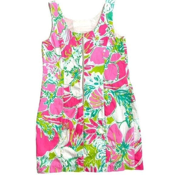 Lilly Pulitzer Cathy Shift Dress Flamingo Pink Don't Give a Cluck - Picture 5 of 15